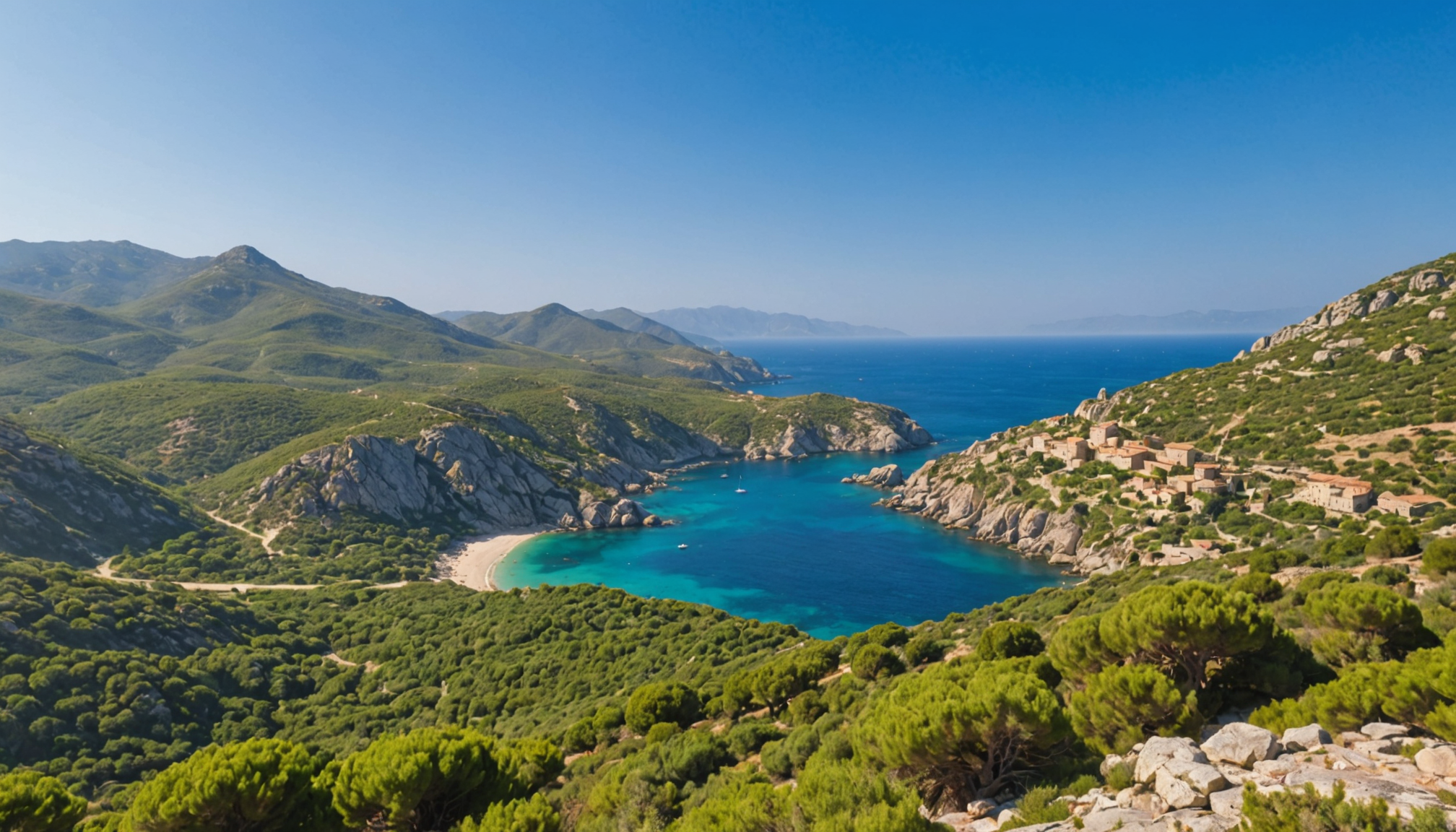 partez à la découverte de santa maria au cap corse, un village enchanteur mêlant plages préservées, chapelle historique et tour génoise sur fond de paysages méditerranéens à couper le souffle.