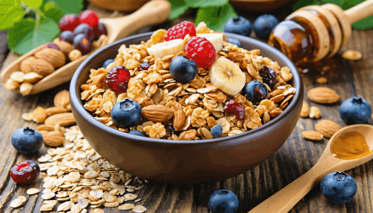 découvrez notre délicieuse recette de granola maison sain, parfaite pour un petit-déjeuner nutritif et savoureux. avec des ingrédients naturels et faciles à trouver, apprenez à préparer votre propre granola pour bien commencer la journée!