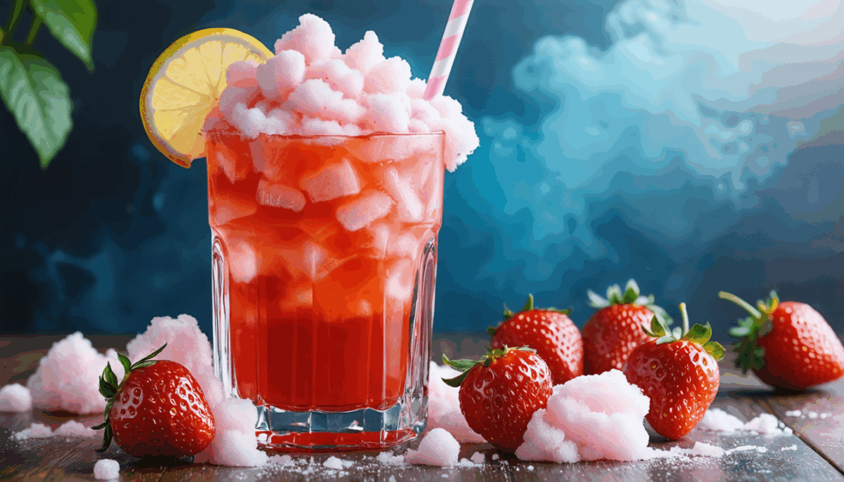 découvrez une recette originale de cocktail alliant la douceur des fraises à la fraîcheur de la limonade, rehaussée par la touche sucrée de la barbapapa. parfait pour vos soirées estivales !