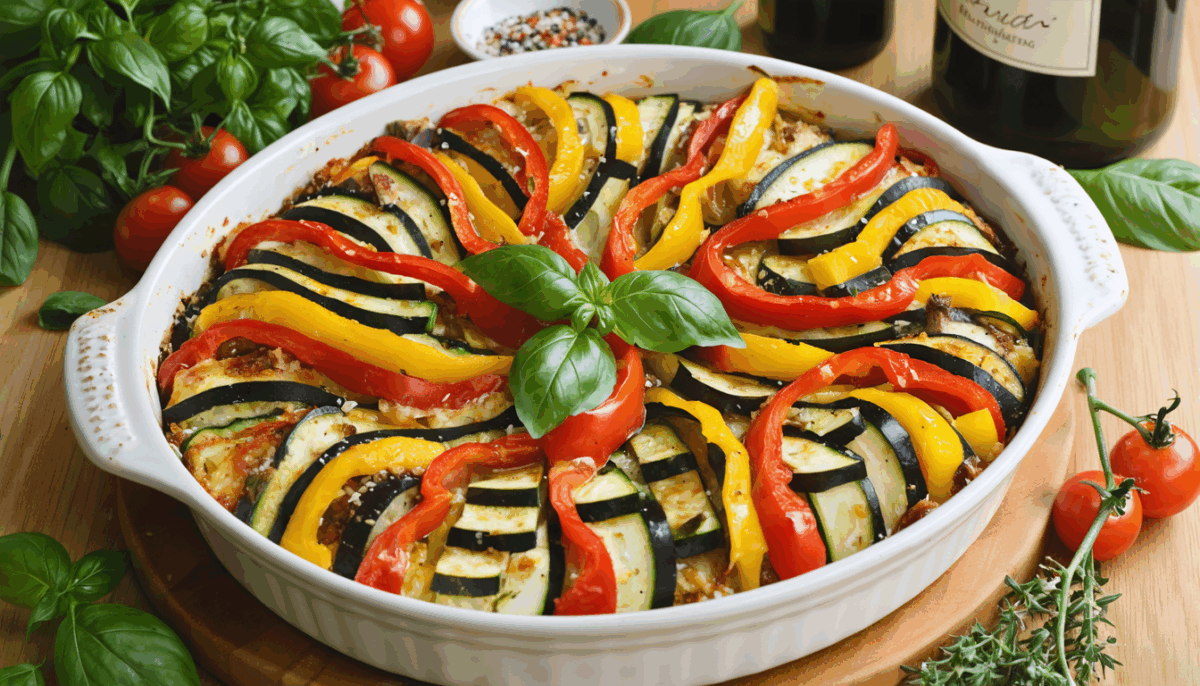 découvrez notre recette de tian de légumes à l'italienne, une préparation simple et savoureuse qui éveillera vos papilles. parfaite pour un repas coloré et sain, ce plat met en avant des légumes frais et des herbes aromatiques, idéaux pour un dîner en famille ou entre amis.