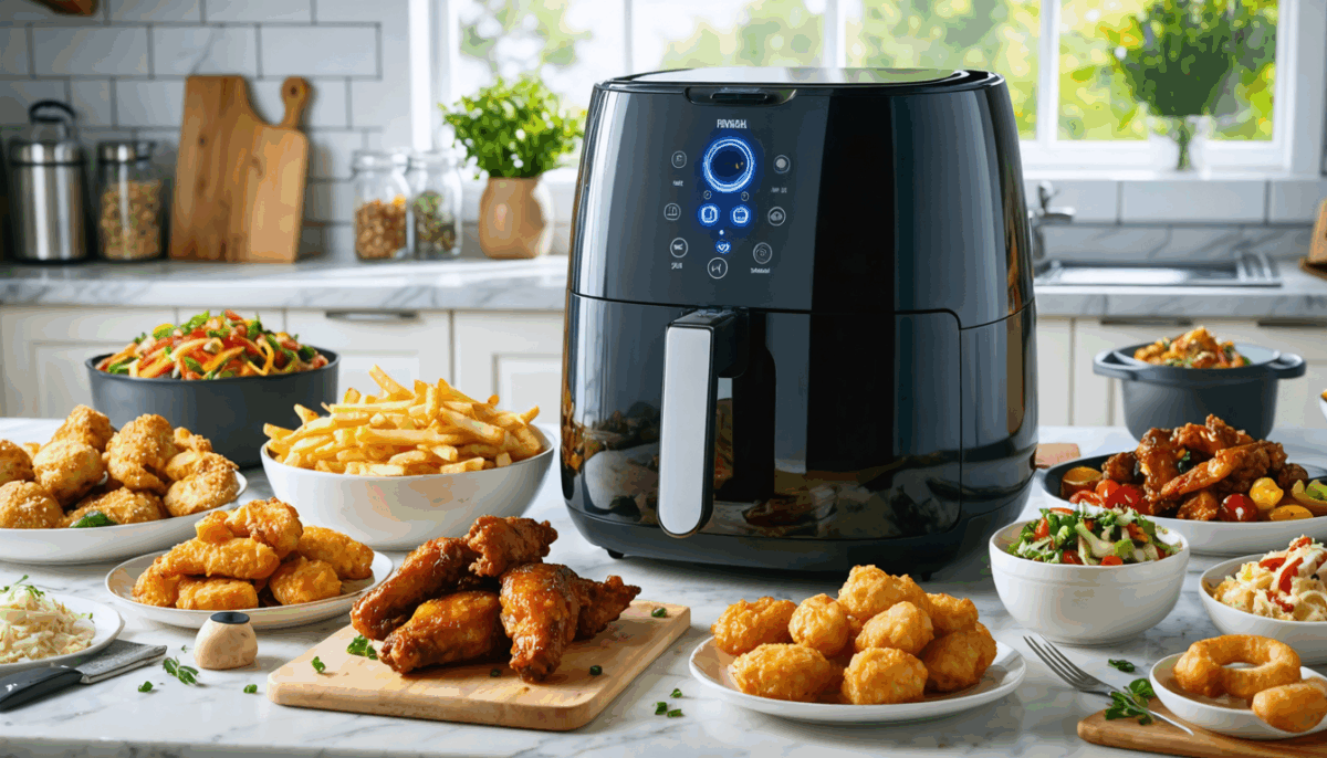 explorez 80 recettes savoureuses à préparer avec votre friteuse à air chaud. téléchargez notre pdf et savourez des plats croustillants et sains en un rien de temps !