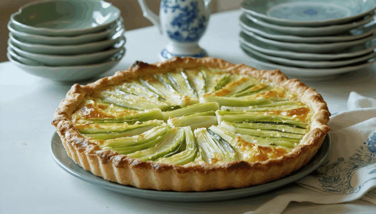 découvrez la recette ancestrale de la tarte aux poireaux, un plat savoureux qui reflète les traditions culinaires. plongez dans l'histoire et les secrets de cette spécialité à travers des ingrédients frais et un savoir-faire authentique.