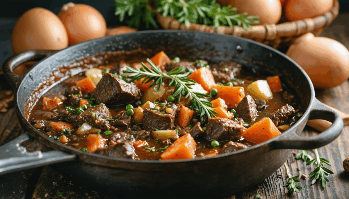 découvrez la recette authentique du boeuf bourguignon, un plat réconfortant transmis par notre grand-mère. savourez les saveurs riches d'un classique de la cuisine française, parfait pour régaler vos proches lors des repas en famille.
