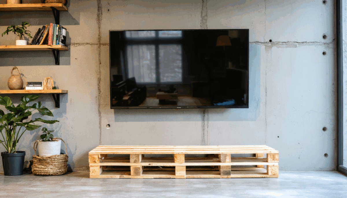 transformez votre espace avec style ! découvrez des idées créatives pour installer votre télévision sur une palette, alliant praticité et esthétique. inspirez-vous et donnez vie à vos murs de manière unique.