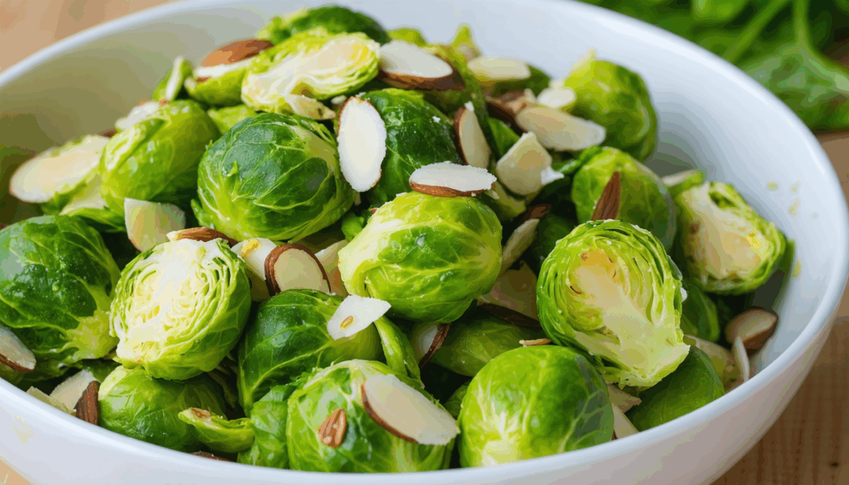 savourez notre recette de salade de choux de bruxelles, 100% vegan et sans gluten. fraîcheur, saveurs et simplicité au rendez-vous pour un repas sain et gourmand !