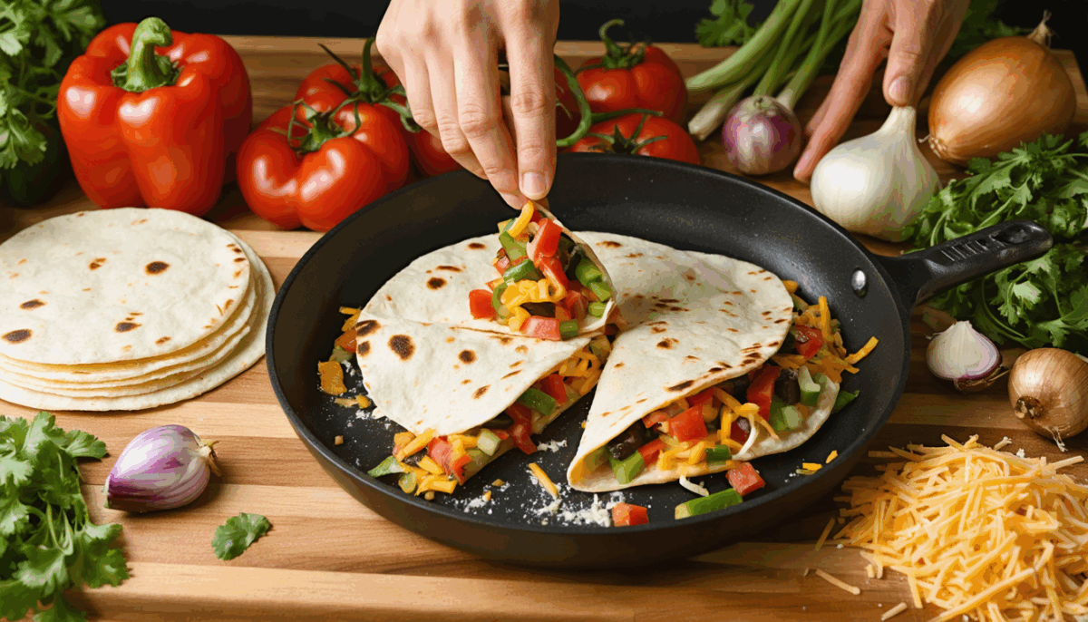 découvrez comment préparer facilement de savoureuses quesadillas végétariennes faites maison, garnies d’ingrédients frais et d’épices authentiques. idéal pour un repas rapide et gourmand !