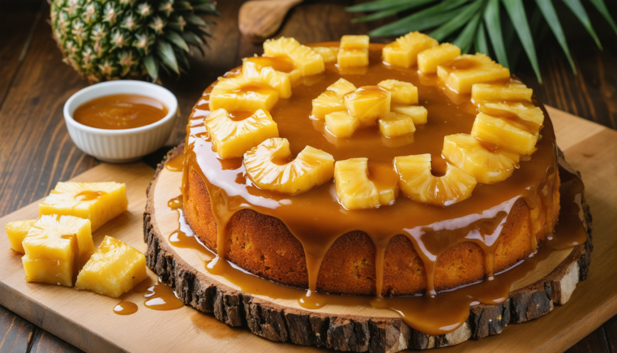 découvrez une recette rapide et simple pour un gâteau moelleux au caramel et à l'ananas, parfait pour une gourmandise fruitée et fondante en toute occasion.