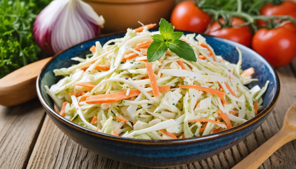 découvrez la recette classique du coleslaw, une salade fraîche et croquante à base de chou et carottes, facile à préparer pour accompagner tous vos repas.