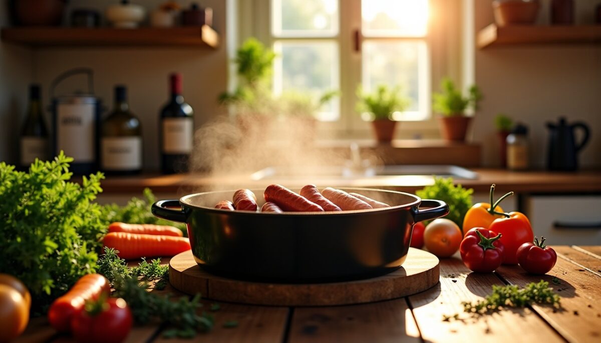 Diots mijotés au vin rouge : recette traditionnelle, savoureuse et simple à réaliser