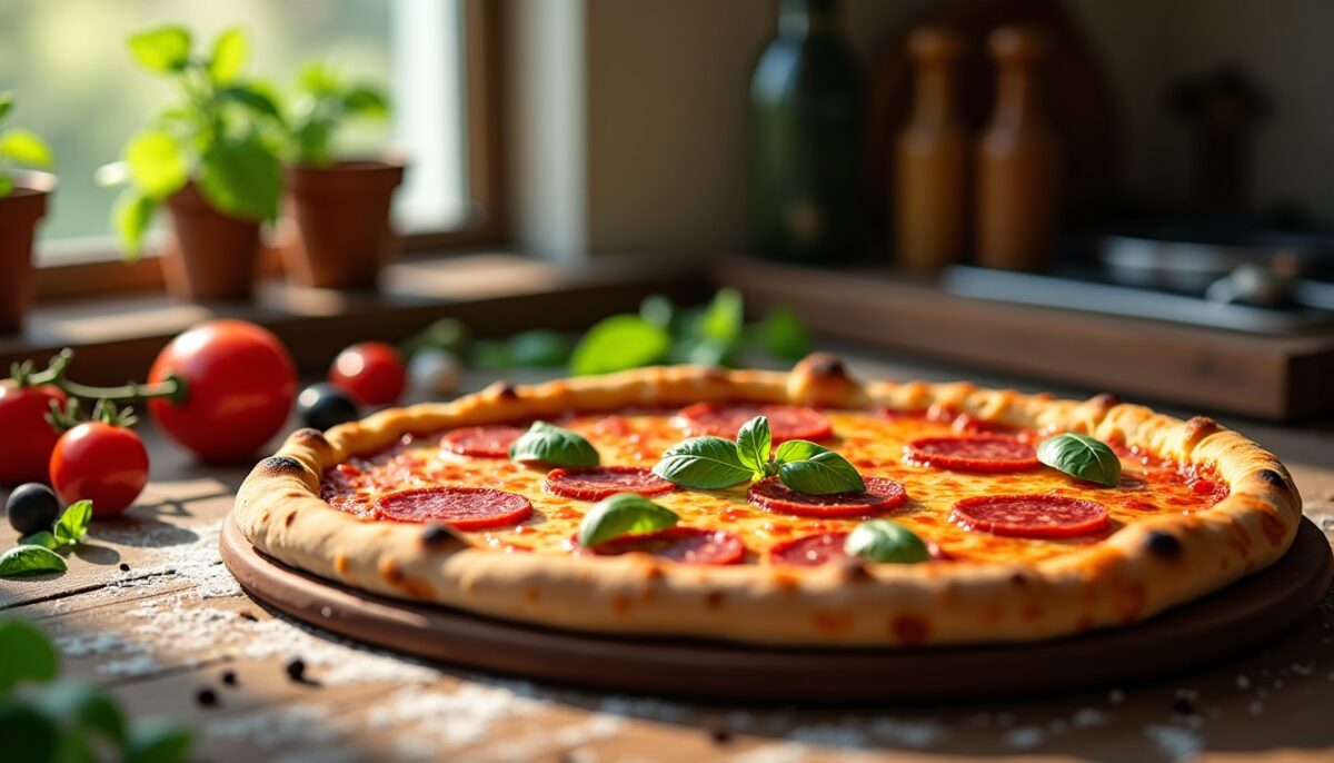 Délicieuse pizza maison à la salami : recette simple et gourmande