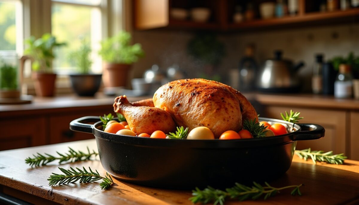 Chapon en cocotte sans four : le guide pratique pour une cuisson simple et savoureuse