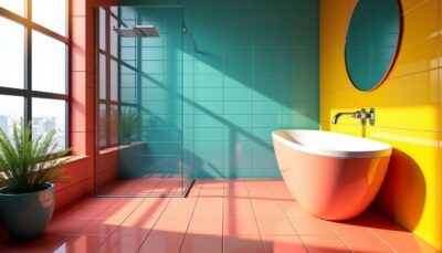 Faïence colorée en salle de bain : révelez votre espace avec des teintes audacieuses !