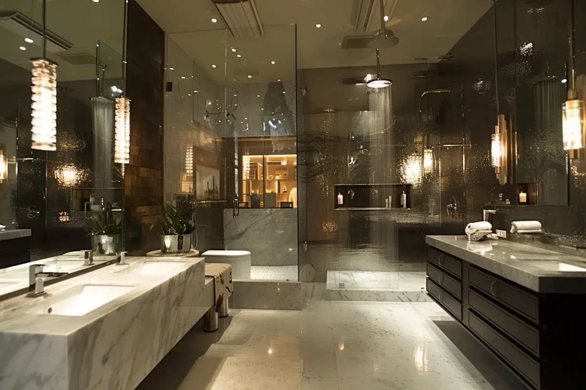 Découvrez comment les accents métalliques peuvent transformer votre salle de bain en un espace de luxe et de confort