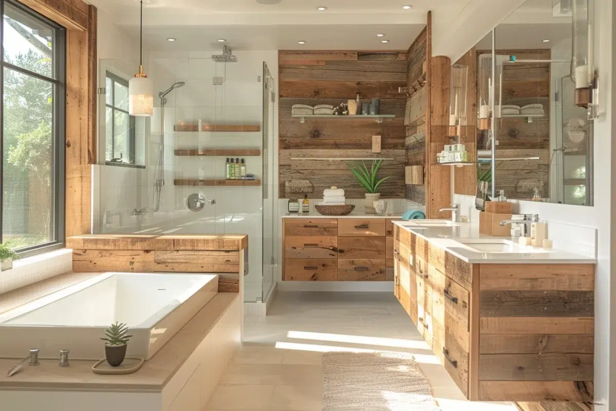 Transformez votre salle de bain avec le bois : découvrez 30 idées inspirantes pour une touche chaleureuse et élégante