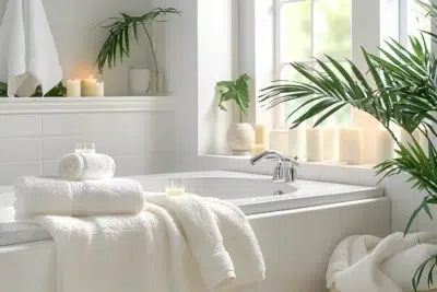 Transformez votre salle de bain blanche en un havre de paix : 30 idées déco incontournables