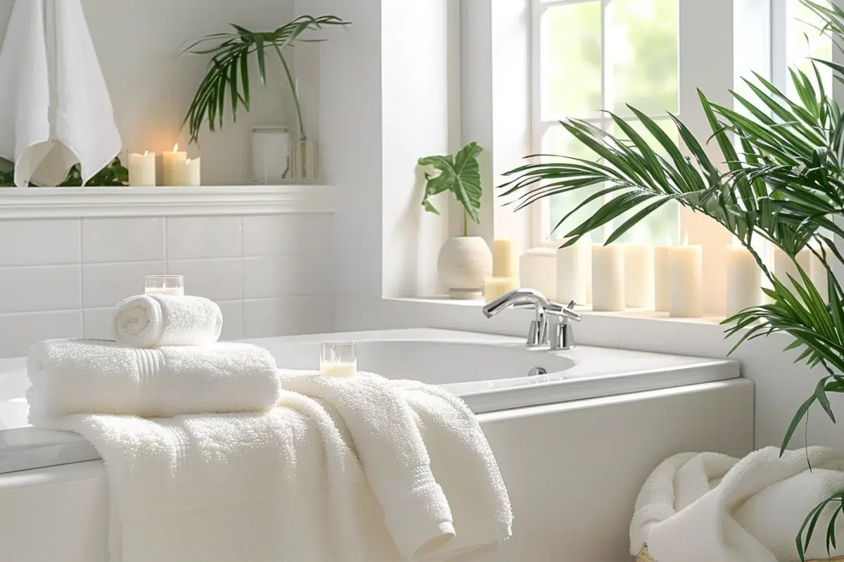 Transformez votre salle de bain blanche en un havre de paix : 30 idées déco incontournables