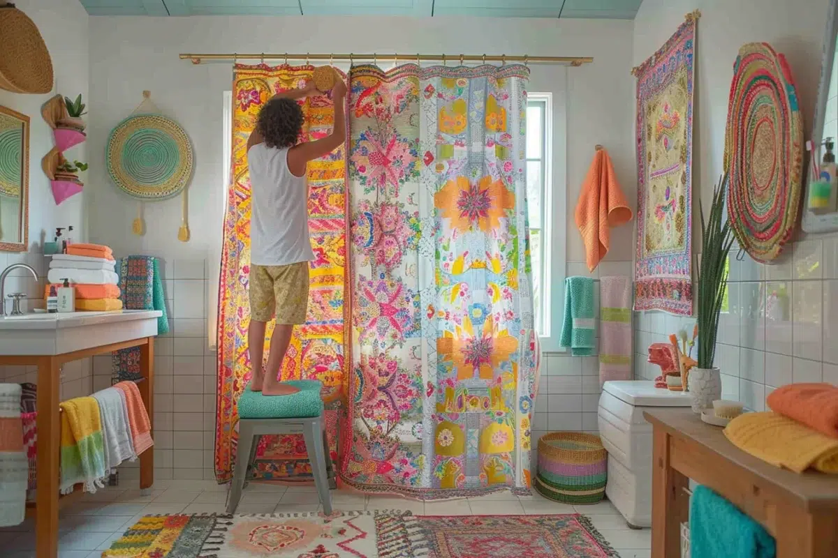 Transformez votre salle de bain neutre en un espace de vie coloré et personnalisé