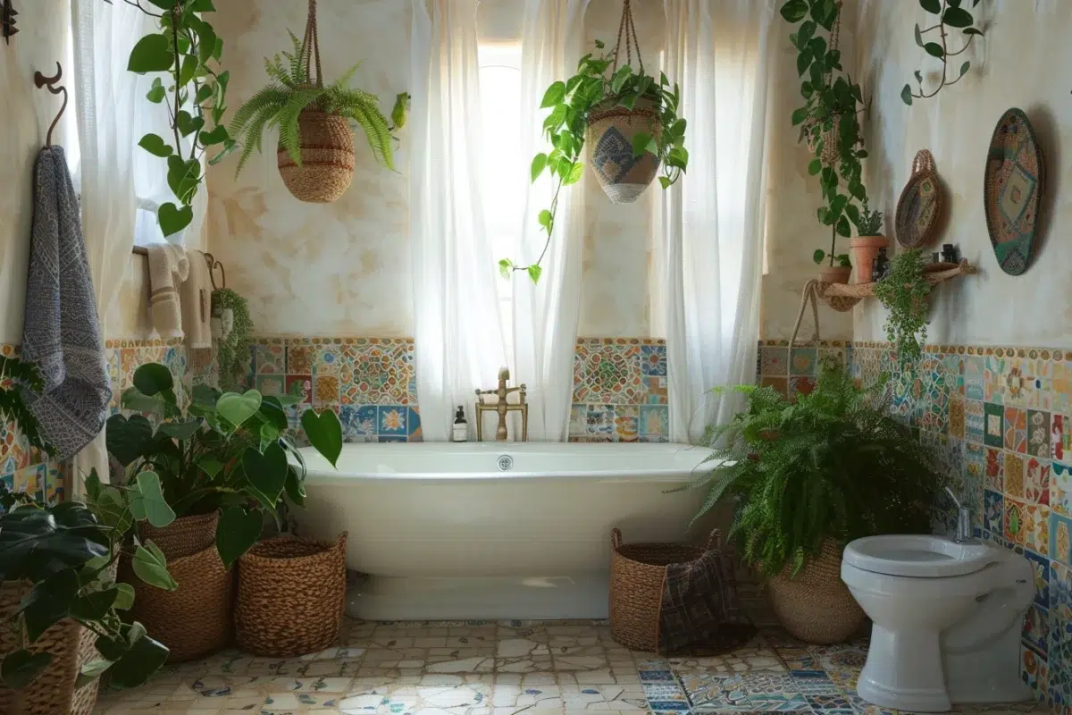 Créez une oasis de détente avec ces 30 idées déco pour une salle de bain bohème inoubliable