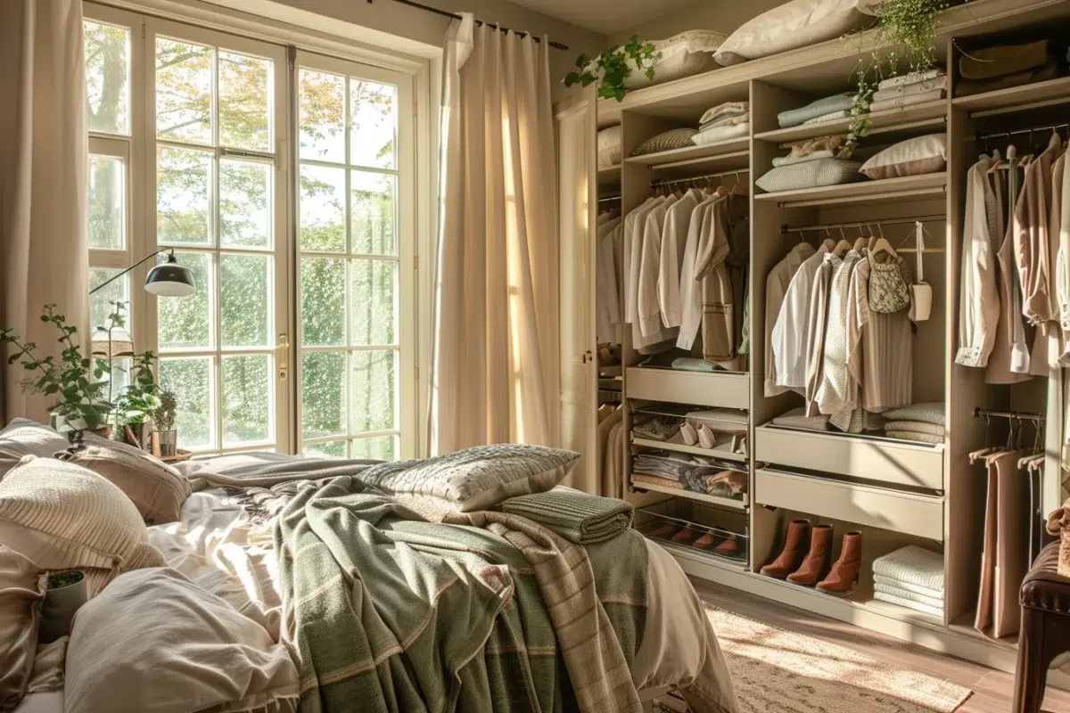 Découvrez pourquoi un dressing ouvert pourrait révolutionner votre chambre et comment l'optimiser