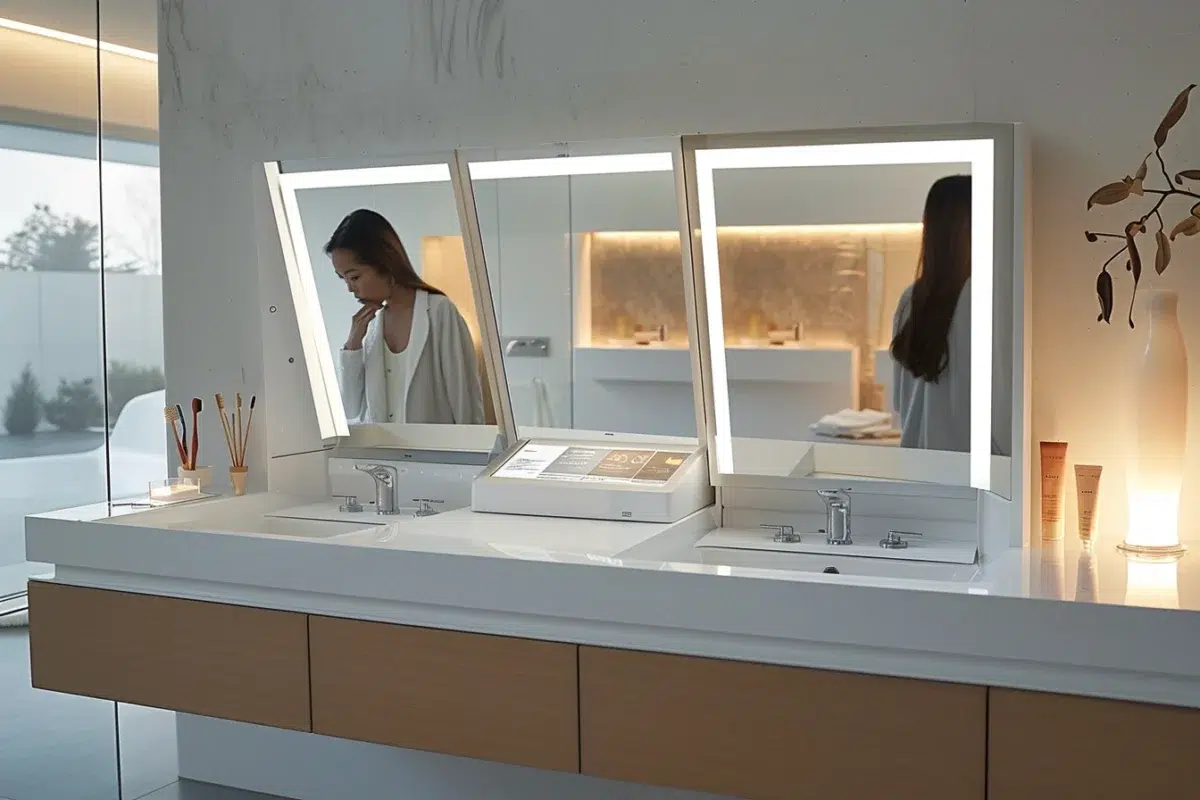 Découvrez comment les miroirs de salle de bain réinventent votre espace intime avec style et technologie