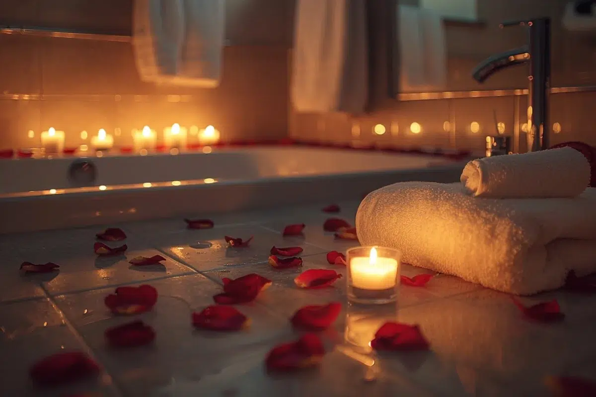 Créez une ambiance chaleureuse et intime: conseils pour un éclairage de salle de bain idéal pour les moments romantiques