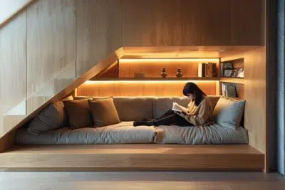 Découvrez comment transformer l'espace sous votre escalier en un coin utile et stylé