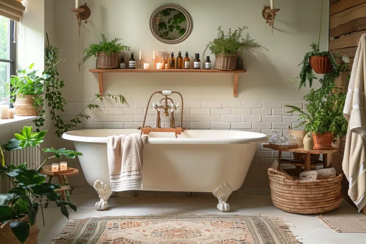 Transformez votre salle de bain en un havre de paix avec le style bohème chic : conseils et astuces pour un espace unique