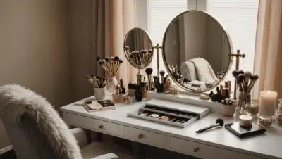 Redéfinissez votre chambre : secrets pour organiser une coiffeuse qui allie fonction et esthétique