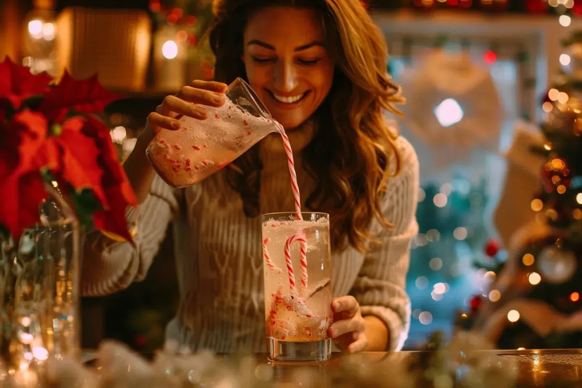 Découvrez le candy cane spritzer : un cocktail de Noël rafraîchissant et sophistiqué pour égayer vos fêtes