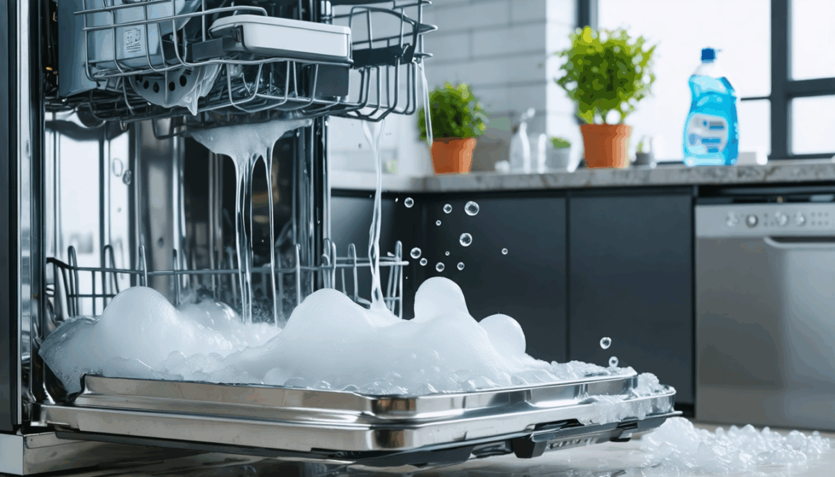 découvrez les risques liés à l'utilisation de liquide vaisselle classique dans un lave-vaisselle et suivez nos recommandations pour protéger votre appareil et obtenir une vaisselle impeccable.