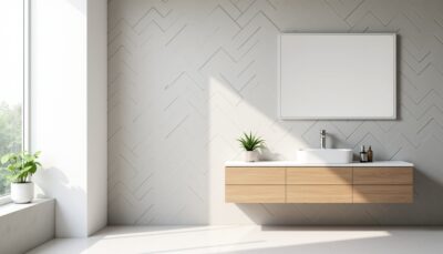 Pose en chevrons : le secret design pour sublimer et dynamiser la faïence de votre salle de bain